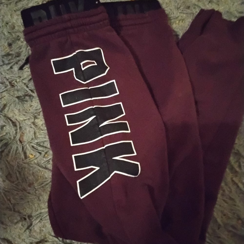 PINK Maroon Joggers